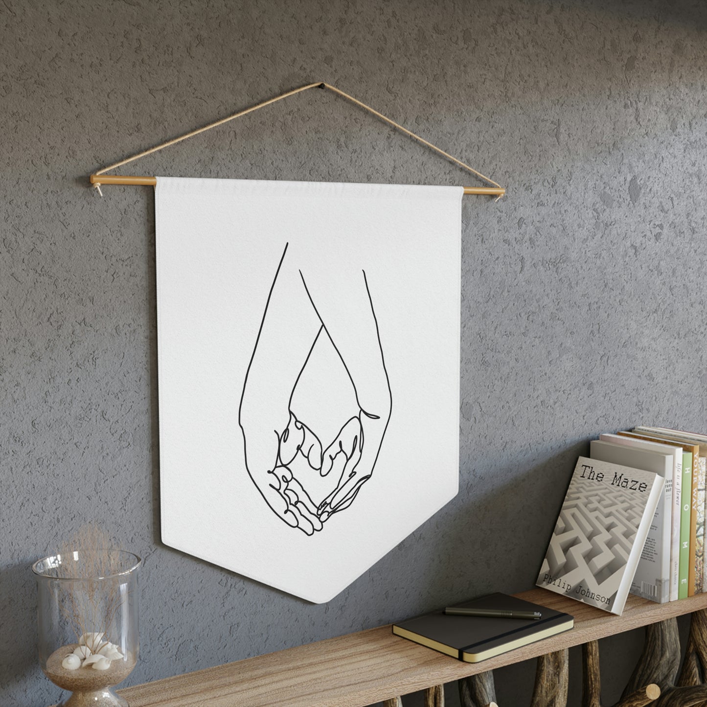 Minimalist Heart Hands Pennant