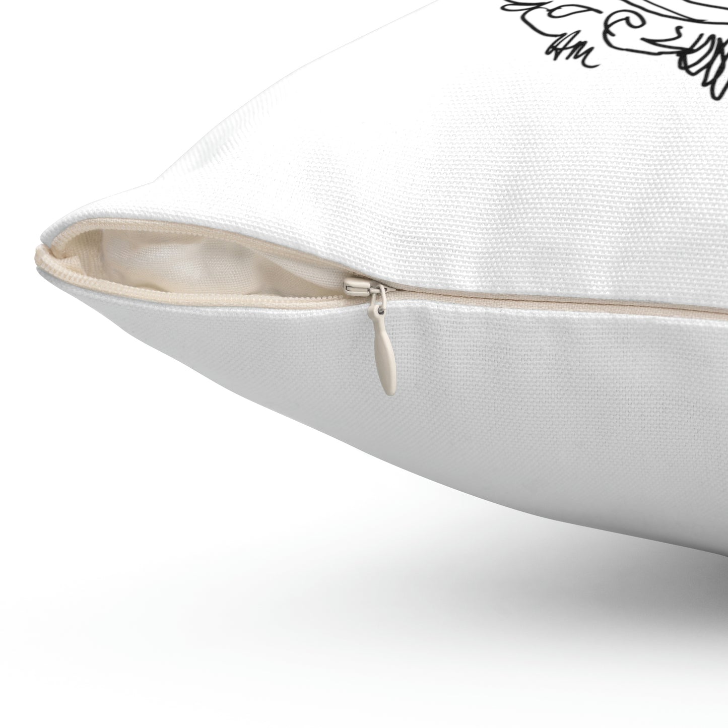 Spooky Minimalist Raven Art Polyester Pillow