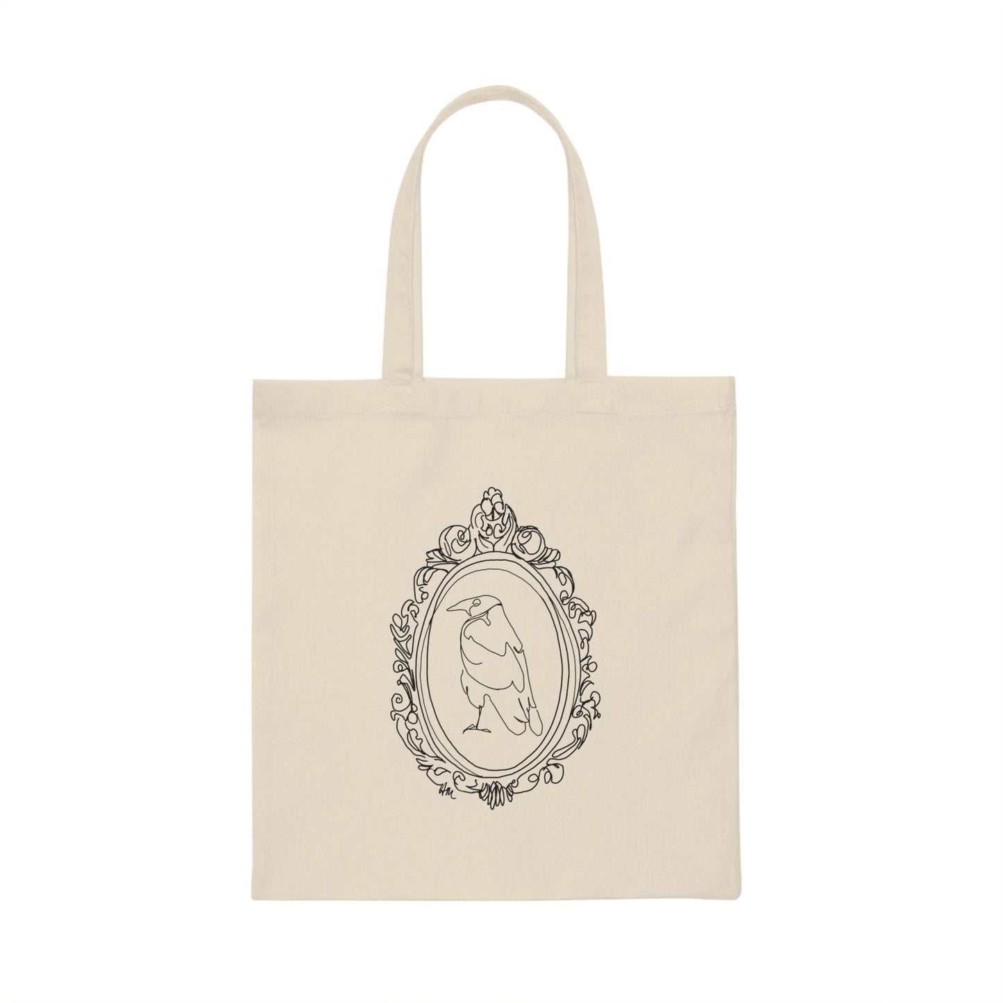 Spooky Minimalist Raven Art Tote