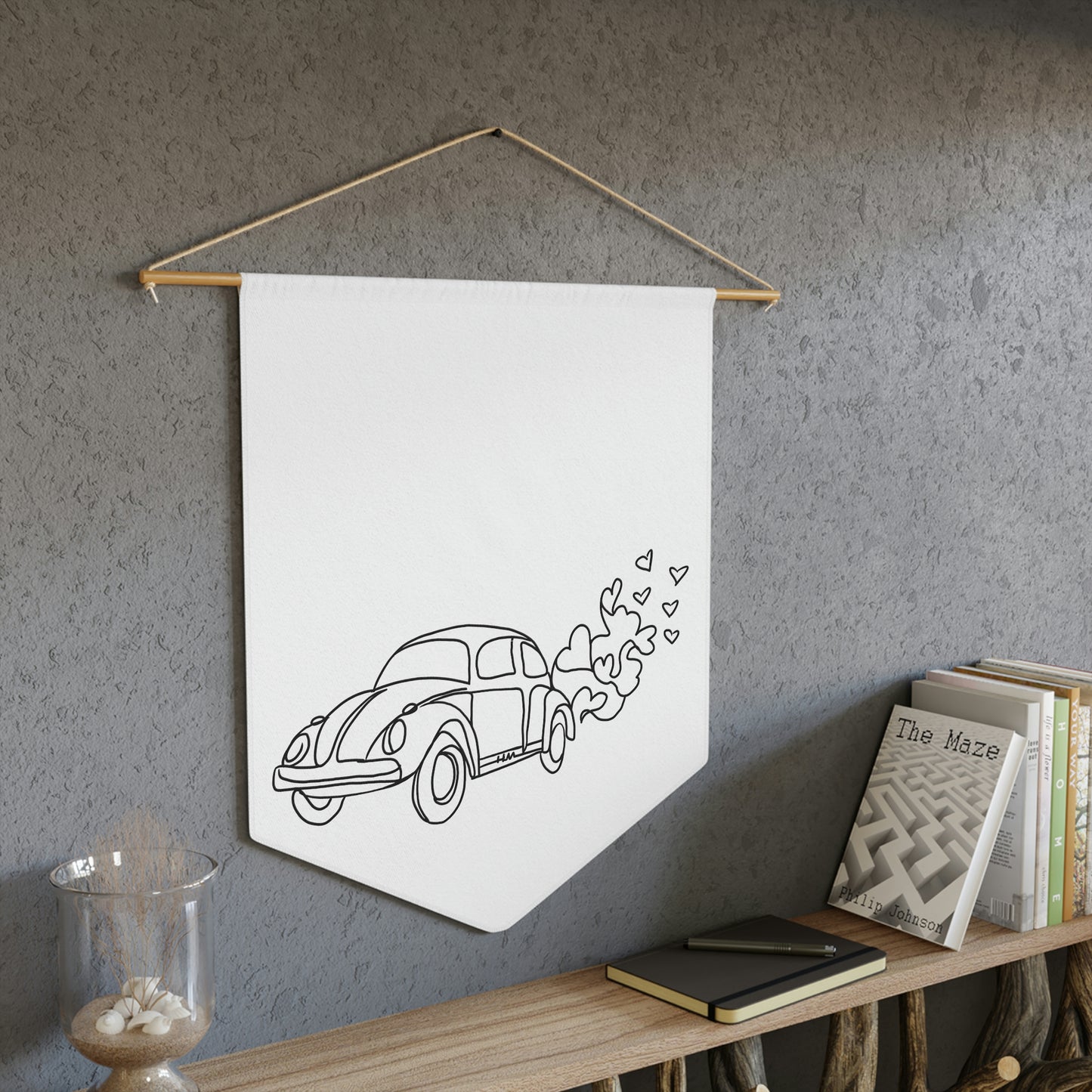 Minimalist Love Bug Heart Pennant