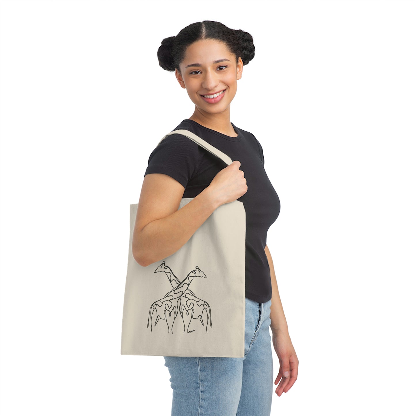 Minimalist I Heart Giraffes Art Tote