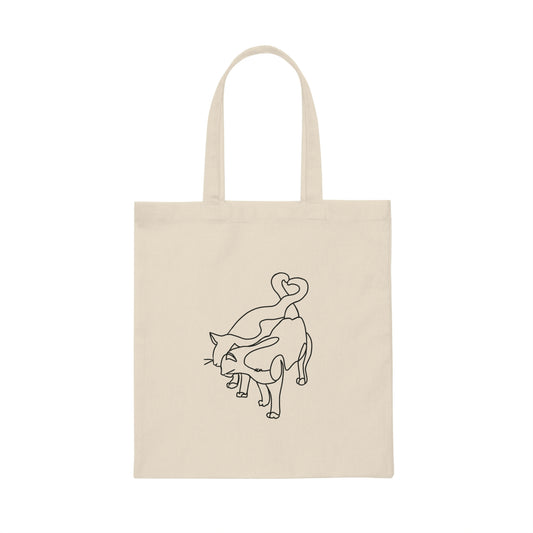 Minimalist Cat Heart Art Tote