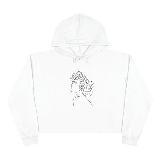 Linear Aesthetic Logo Minimalist Art Crop Hoodie